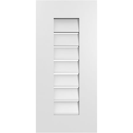 Ekena Millwork Vertical Surface Mount PVC Gable Vent: Functional, w/ 3-1/2"W x 1"P Standard Frame, 12"W x 26"H GVPVE12X2601SF